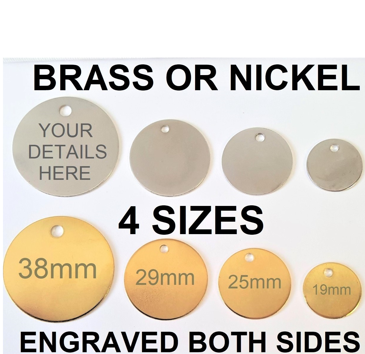 Engraved Brass & Nickel Plated Pet Tags Yorkshire Engravers